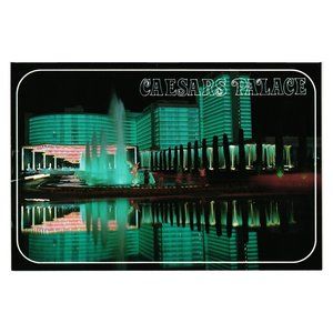 Caesars Palace Evening Fountains Vintage Postcard Las Vegas Casino Hotel Lights